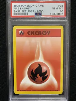 1999-2000 Pokemon Base Set 4th Print Fire Energy 98/102 PSA 10 Gem Mint - Image 1