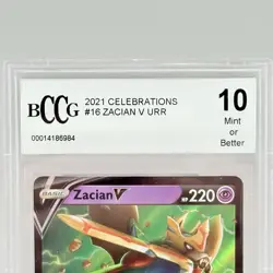 2021 Pokemon TCG 25th Celebrations #16 Zacian V Graded BCCG 10 - Image 5