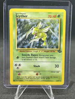 Pokemon TCG Scyther - 26/64 Jungle Set - Non-Holo Rare Vintage Card WOTC 1999 - Image 1