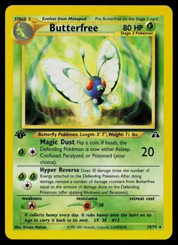 Pokemon Card - Butterfree Neo Discovery 19/75 Rare 1st Edition - Image 1