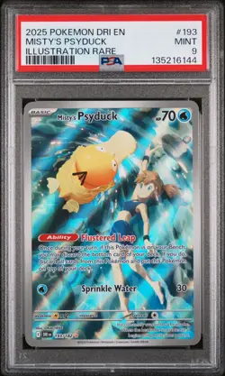 2025 POKEMON DRI EN-DESTINED RIVALS ILLUSTRATION RARE #193 MISTY'S PSYDUCK PSA 9 - Image 1