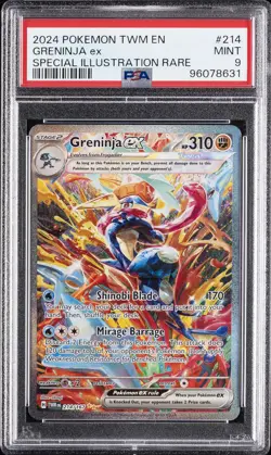 2024 POKEMON TWM EN-TWILIGHT MASQUERADE #214 GRENINJA EX PSA 9 - Image 1