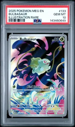 2025 POKEMON MEG EN-MEGA EVOLUTION ILLUSTRATION RARE #133 BULBASAUR PSA 10 - Image 1