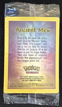 Ancient Mew SEALED Pokemon Unopened 2000 Movie Promo Holo Card X1 - RARE PROMO - Image 2