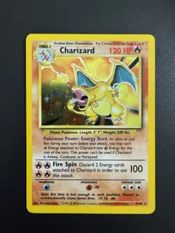 Pokemon TCG Charizard Base Set Holo Unlimited Rare Card 4/102 - Image 1