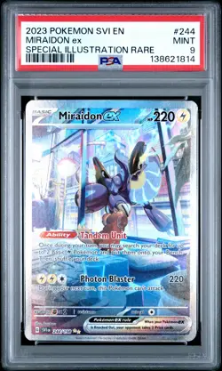 2023 POKEMON SVI EN-SCARLET & VIOLET SPECIAL ILLUSTRATION RARE MIRAIDON EX PSA 9 - Image 1