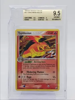 TYPHLOSION 2005 POKEMON EX UNSEEN FORCES HOLO RARE 17/115 BGS 9.5 Q2371 - Image 1
