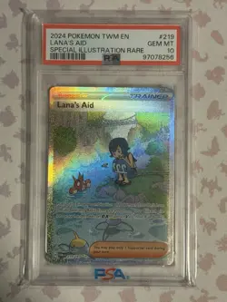 POKEMON EN-TWILIGHT MASQUERADE 219 LANA'S AID SPECIAL ILLUSTRATION RARE PSA 10 - Image 1