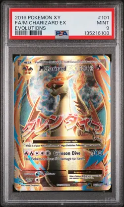 2016 POKEMON XY EVOLUTIONS #101 FULL ART/M CHARIZARD EX PSA 9 - Image 1