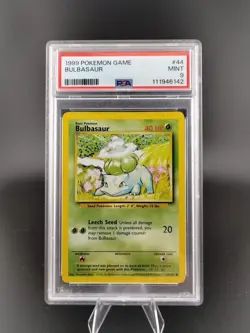 Pokemon TCG Bulbasaur Base Set Unlimited 44/102 PSA 9 WOTC Vintage 1999 Mint - Image 1