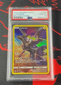 2022 Pokemon Sword & Shield Brilliant Stars Zekrom FA TG05 Gem Mint PSA 10 - Image 1