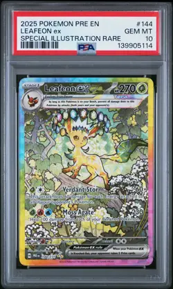 2025 POKEMON PRE SPECIAL ILLUSTRATION RARE #144 LEAFEON EX PSA 10 - Image 1