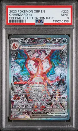 2023 POKEMON OBF EN-OBSIDIAN FLAMES SPECIAL ILLUSTRATION RARE CHARIZARD EX PSA 9 - Image 1