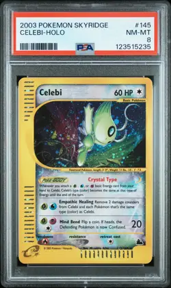 2003 POKEMON SKYRIDGE #145 CELEBI-HOLO PSA 8 - Image 1