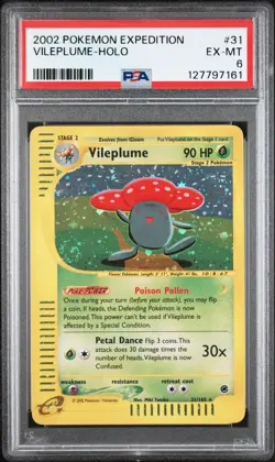 2002 POKEMON EXPEDITION #31 VILEPLUME-HOLO PSA 6 - Image 1