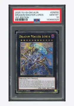 YuGiOh PSA 10 Dragon Master Lords QCSR 2025 ALIN-EN000 1ST ED. English - Image 1