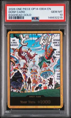 2026 ONE PIECE OP14-EB04-THE AZURE SEA'S SEVEN EGGHEAD-GOLD DON!! CARD PSA 10 - Image 1