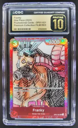 2023 ONE PIECE CCG FRANKY PROMO FILM RED OP01-021 CGC 10 PRISTINE TL3 - Image 1