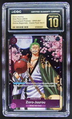 2024 ONE PIECE CCG ZORO-JUUROU PROMO OP05-067 CGC 10 PRISTINE TL3 - Image 1