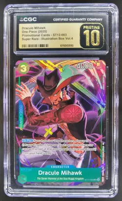 2025 ONE PIECE CCG DRACULE MIHAWK SUPER RARE ST12-003 CGC 10 PRISTINE TL3 - Image 1