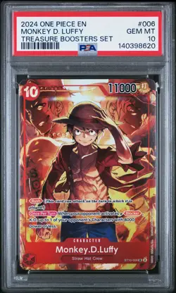 2024 ONE PIECE PROMOS TREASURE BOOSTERS SET #006 MONKEY D. LUFFY PSA 10 - Image 1