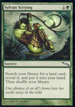 Sylvan Scrying -Foil Medium Play MTG Mirrodin - Image 1