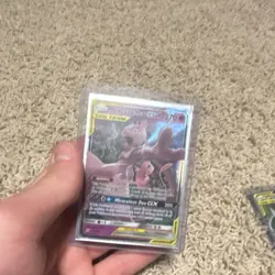 Pokemon Mewtwo & Mew GX TAG TEAM Ultra Rare Holo 71/236 Miracle Twin 270 HP Card - Image 1