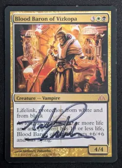 MTG Blood Baron of Vizkopa- Signed -Dragon's Maze Magic the Gathering Card # 057 - Image 1