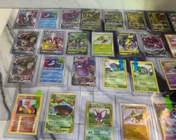 Pokemon TGC 30 Card Lot Full Art Holo Reverse Holo Bulbasaur Mew V Vintage - Image 3
