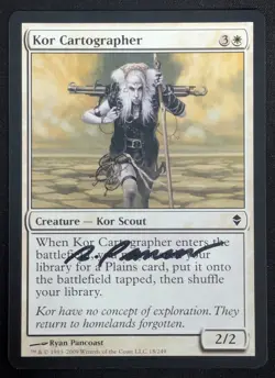 MTG Kor Cartographer- Signed -Zendikar Magic the Gathering Card # 018 - Image 1
