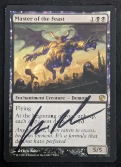 MTG Master of the Feast- Signed -Journey into Nyx Magic the Gathering Card # 075 - Image 1