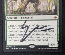 MTG Greenwarden of Murasa- Signed -Battle for Zendikar Magic Card # 174 - Image 4