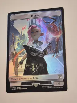 MTG Magic the Gathering FOIL Hero 0005 / Wizard 0015 Token FIN! - Image 2