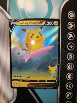 Pokemon TCG Celebrations Surfing Pikachu Holo Ultra Rare Card 008/025 - Image 1