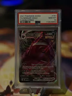 2021 Pokemon SW&SH Fusion Strike Gengar Vmax Full Art PSA 10 Gem Mint #157/264 - Image 1