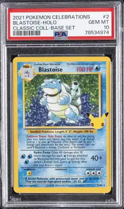 2021 POKEMON CELEBRATIONS CLASSIC COLL #2 BLASTOISE-HOLO PSA 10 - Image 1