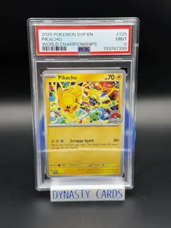 2025 Pokemon Pikachu Promo World Championships Promo PSA 9 - Image 1