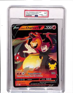 2021 Pokemon SWSH Celebrations Lance's Charizard V Jumbo BSP Promo SWSH133 PSA 9 - Image 1