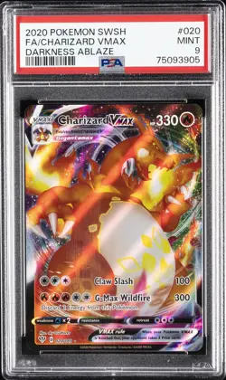 2020 POKEMON SWORD & SHIELD DARKNESS ABLAZE #020 FULL ART/CHARIZARD VMAX PSA 9 - Image 1