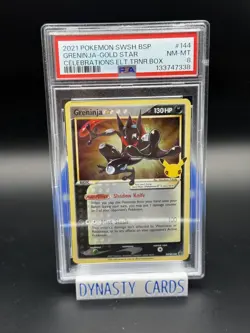 2021 Pokemon Celebrations Greninja Gold Star Holo PSA 8 - Image 1