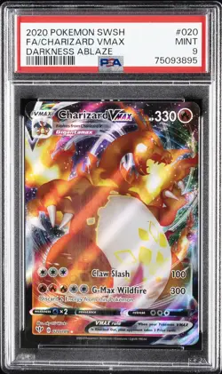 2020 POKEMON SWORD & SHIELD DARKNESS ABLAZE #020 FULL ART/CHARIZARD VMAX PSA 9 - Image 1