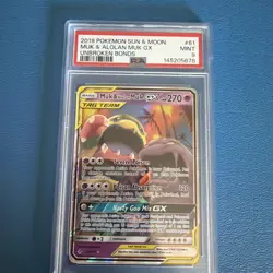 MUK & ALOLAN MUK GX #61 PSA 9 • 2019 POKEMON SUN & MOON UNBROKEN BONDS - Image 1