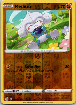 Meditite 099/196 Lost Origin Reverse Holo Pokemon TCG NM - Image 1