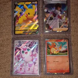 Nintendo Pokemon TCG Card Lot Pikachu V, Charmander, Wigglytuff, Candela - 4 Ca… - Image 1