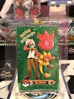 Green Holo Hit - Blaine - 2022 Pokemon Indigo League Sticker Set (Peru) CO - Image 1