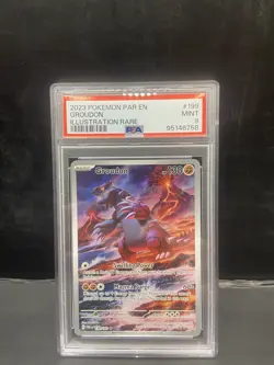 Pokemon Groudon Illustration Rare 199/182 SV04 Paradox Rift 2023 PSA 9 - Image 1