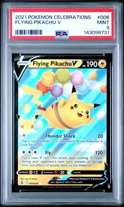 2021 POKEMON CELEBRATIONS #006 FLYING PIKACHU V PSA 9 - Image 1