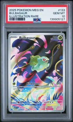 2025 POKEMON MEG EN-MEGA EVOLUTION ILLUSTRATION RARE #133 BULBASAUR PSA 10 - Image 1