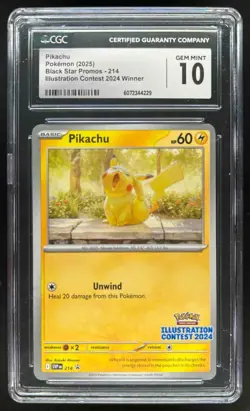 2023-25 Pokemon SV Black Star Promos SVP EN Pikachu #214 CGC 10 - Image 1
