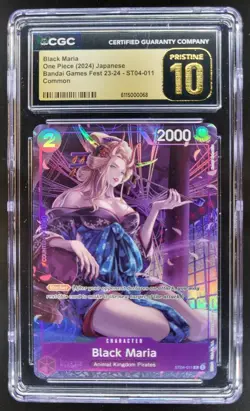 2024 ONE PIECE CCG BLACK MARIA BANDAI GAMES FEST ST04-011 CGC 10 PRISTINE TL3 - Image 1